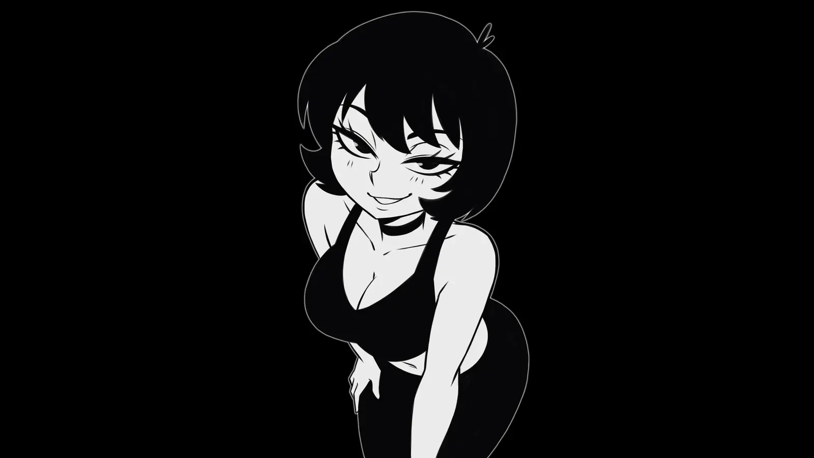 Jucika Smiling in Monochrome - Free QHD Anime Wallpaper 3129x1760 ...
