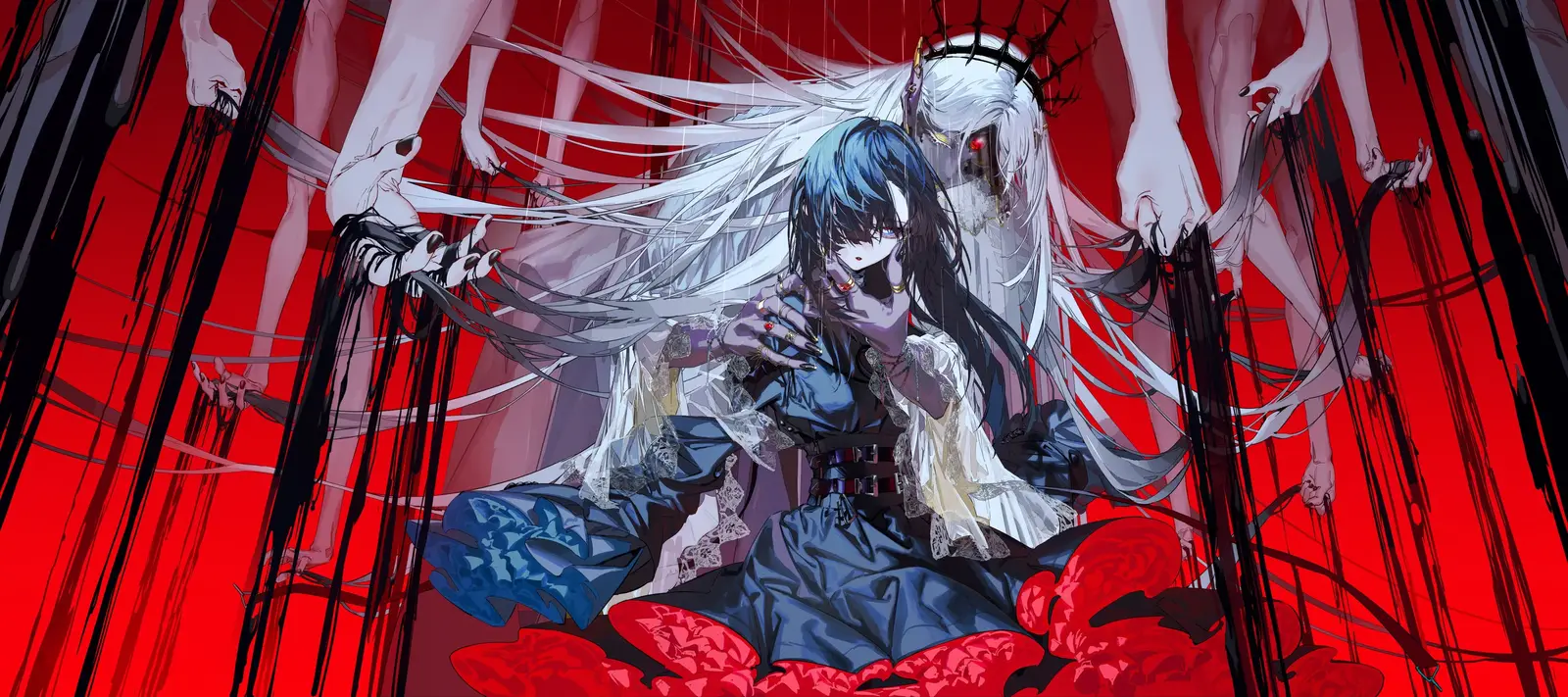 Rolua Noa in Red and Blue - Free 4K Anime Wallpaper 4096x1819 ...