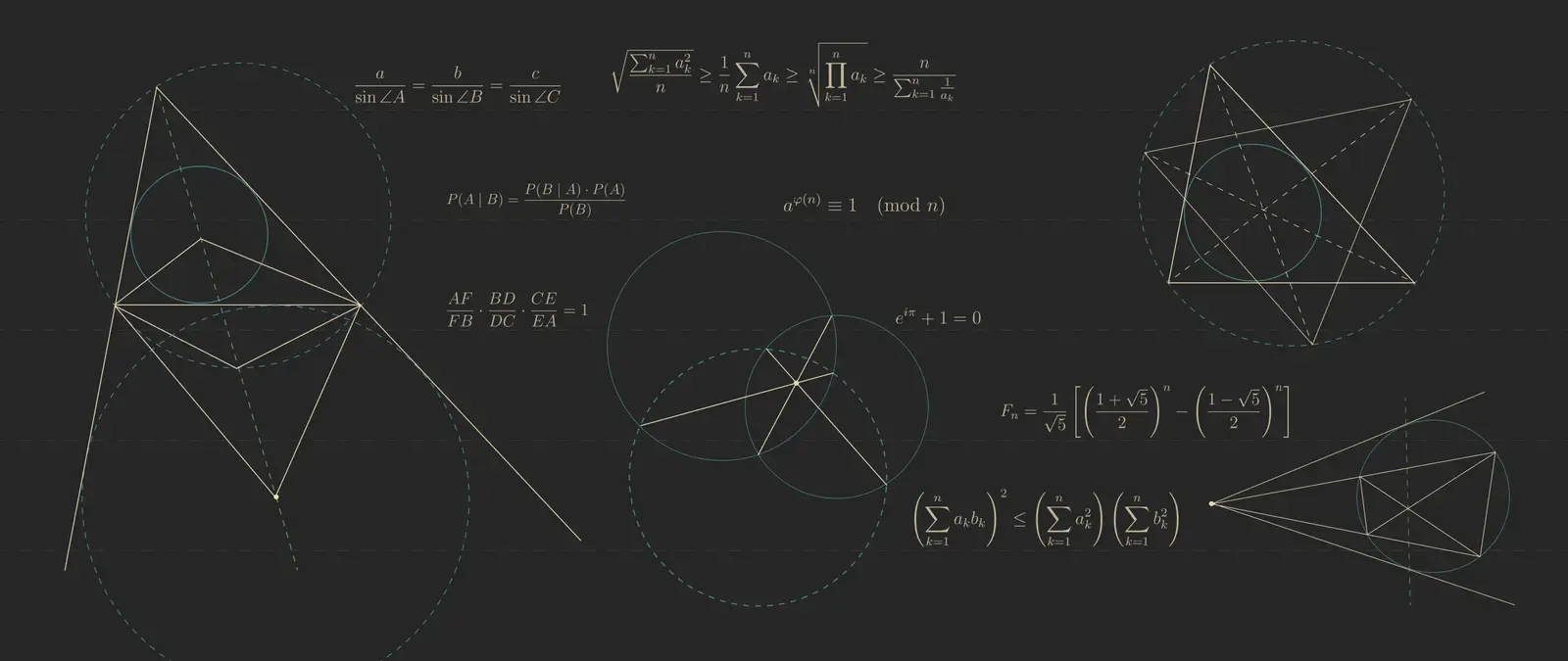 Mathematical Formulas and Geometric Shapes on Chalkboard - Free QHD Art ...