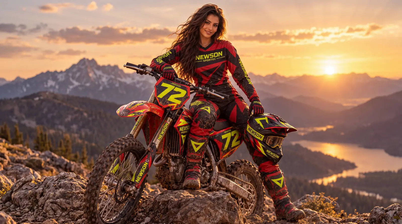 Girl AI Art River Mountain Enduro Bike Dirt AI Generated - Free 8K ...