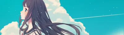 Black-Haired Girl Beneath Endless Sky