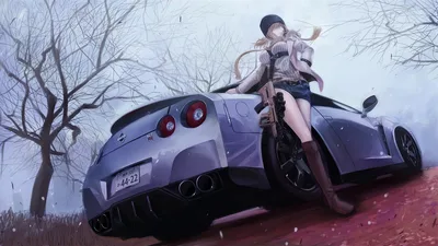 Anime Girl with Nissan GT-R