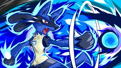 Blue Lucario Evolution Pattern Design