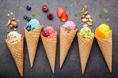 Colorful Frozen Sweetness in a Cone
