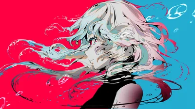 Crimson and Azure: Ethereal Profile - free anime wallpaper 1920×1080