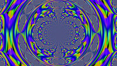 Neon Fractal Spiral with Concentric Circles and Loops - free wallpaper 3840×2160