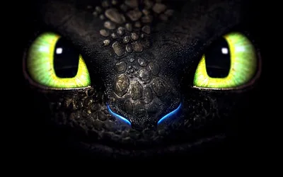 Toothless Night Fury Eyes Gleaming - free art & design wallpaper 1677×1048