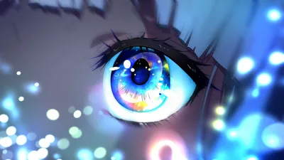Luminous Anime Eyes with Cosmic Dreams - free anime wallpaper 2560×1440