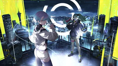Neon Sisters in the Electric City - free anime wallpaper 3840×2160