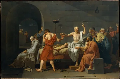 The Death of Socrates: Ancient Wisdom's Final Moment - free art & design wallpaper 4000×2653