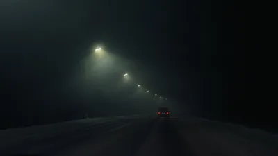 Midnight Drive Through Frozen Fog - free dark wallpaper 3753×2111