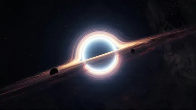 Cosmic Dance: Planet and Black Hole - free space wallpaper 3840×2160