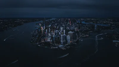 Manhattan's Nighttime Glow from Above - free photography wallpaper 3840×2160