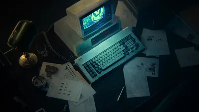Retro Gaming Station in Neon Darkness - free technology wallpaper 1920×1080