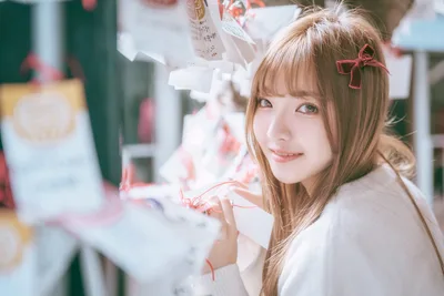 Girl With Red Bow Clip Among Decorative Ornaments - free people & portraits wallpaper 6016×4016