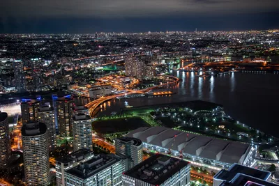 Osaka Nighttime Cityscape with Illuminated River and Buildings - free wallpaper 6016×4016
