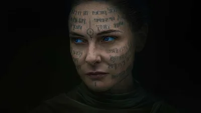 Portrait of Woman with Facial Tattoos and Blue Eyes - free people & portraits wallpaper 3840×2160