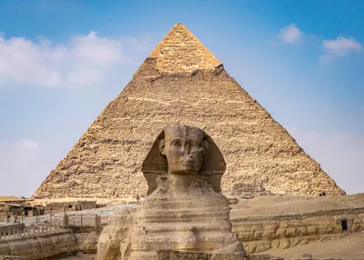 The Great Sphinx and Pyramid of Giza Under Clear Sky - free wallpaper 6144×4388
