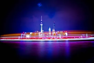 Neon-Lit Oriental Pearl Tower Night Skyline - free wallpaper 5760×3840