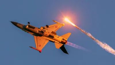 Fighter Jet Deploying Flares During Aerial Maneuver - free cars & vehicles wallpaper 5472×3078