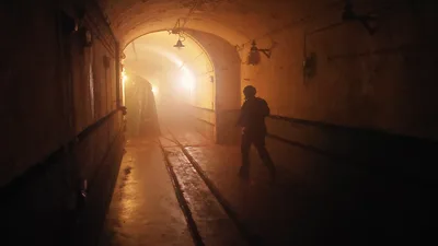 Underground Tunnel With Two Figures in Warm Light - free people & portraits wallpaper 5472×3078