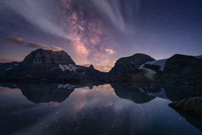 Starlit Reflection Over Alpine Waters - free landscapes wallpaper 6000×4000
