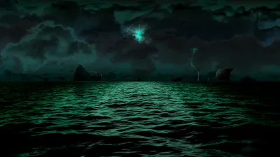 Stormy Seas: Lightning Over Haunted Waters - free dark wallpaper 3840×2160