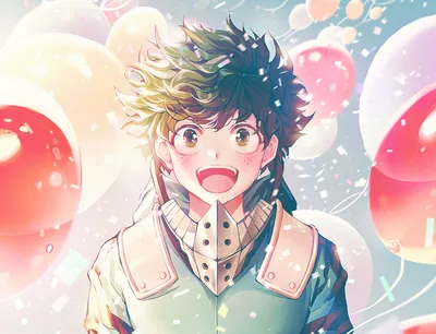 Joyful Anime Character With Colorful Balloons - free anime wallpaper 1920×1468