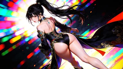Anime Character with Black Hair in Dynamic Pose - free anime wallpaper 3858×2171