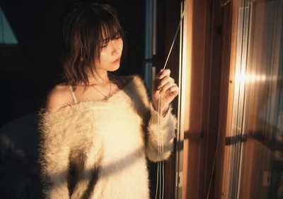 Woman in Fuzzy Sweater Opening Glass Door at Night - free people & portraits wallpaper 2022×1428