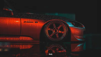 Red Honda S2000 with Neon Lighting and Custom Wheels - free art & design wallpaper 1920×1080