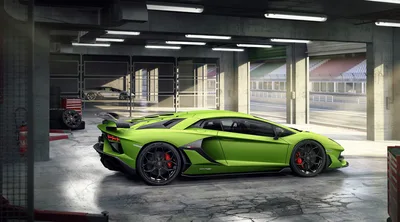 Lime Green Supercar in Modern Garage Showroom - free cars & vehicles wallpaper 4096×2276