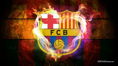 FC Barcelona Logo with Fiery Energy Effects Wallpaper - free sports wallpaper 1920×1080