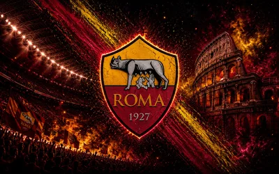 AS Roma Football Club Badge With Colosseum - free art & design wallpaper 3840×2400