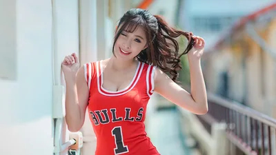 Woman in Red Bulls Jersey Portrait Outdoors - free people & portraits wallpaper 5760×3240
