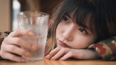 Child Holding Glass of Water at Wooden Table - free people & portraits wallpaper 2022×1137