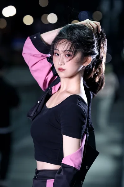 Woman in Black and Pink Outfit Night Portrait - free people & portraits wallpaper 2048×3072