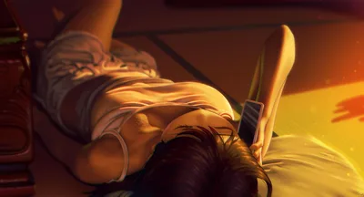 Person Lying Down Using Smartphone in Warm Lighting - free people & portraits wallpaper 5000×2700
