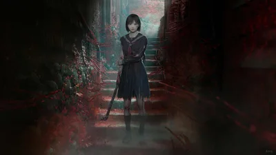 Girl in School Uniform Standing in Abandoned Alley - free anime wallpaper 3840×2160