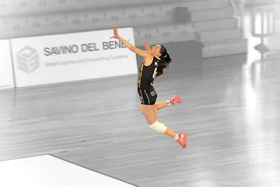 Female Volleyball Player Mid-Jump in Indoor Arena - free people & portraits wallpaper 6000×4000