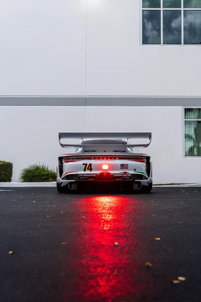 Porsche Race Car 74 With Glowing Red Brake Lights - free cars & vehicles wallpaper 6336×9504
