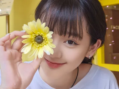Young Woman Holding Yellow Gerbera Daisy Flower - free people & portraits wallpaper 4096×3072