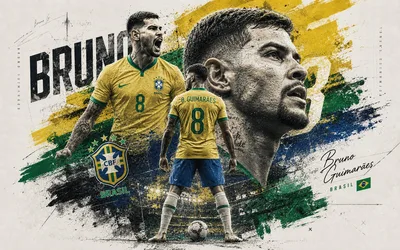 Bruno Guimaraes Brazil Football Player Portrait Poster - free people & portraits wallpaper 3840×2400