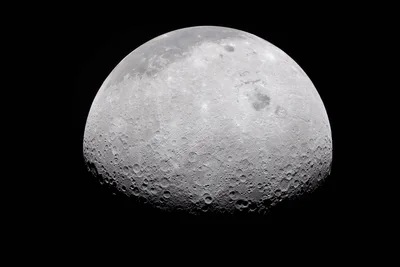 Cratered Celestial Body Against Black Space - free space wallpaper 5568×3712