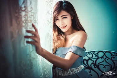 Young Woman Posing Against Decorative Wall - free people & portraits wallpaper 6144×4098