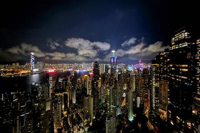 Hong Kong Harbor Night Skyline with Illuminated Buildings - free city & urban wallpaper 2048×1365