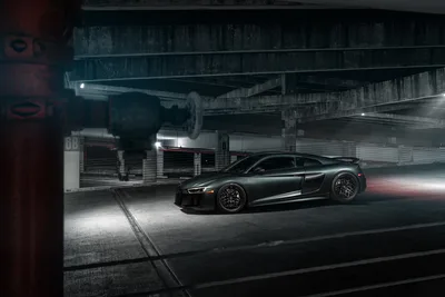 Dark Metallic Sports Car in Urban Garage at Night - free cars & vehicles wallpaper 7206×4809