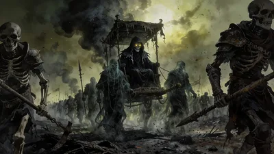 Army Of Undead Skeletons In Apocalyptic Wasteland - free art & design wallpaper 3840×2160