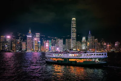 Hong Kong Night Harbor - free city & urban wallpaper 2048×1366