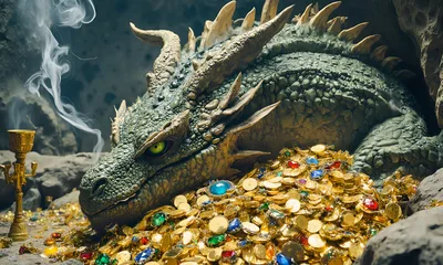 Dragon Treasure Hoard - free animals wallpaper 3200×1920